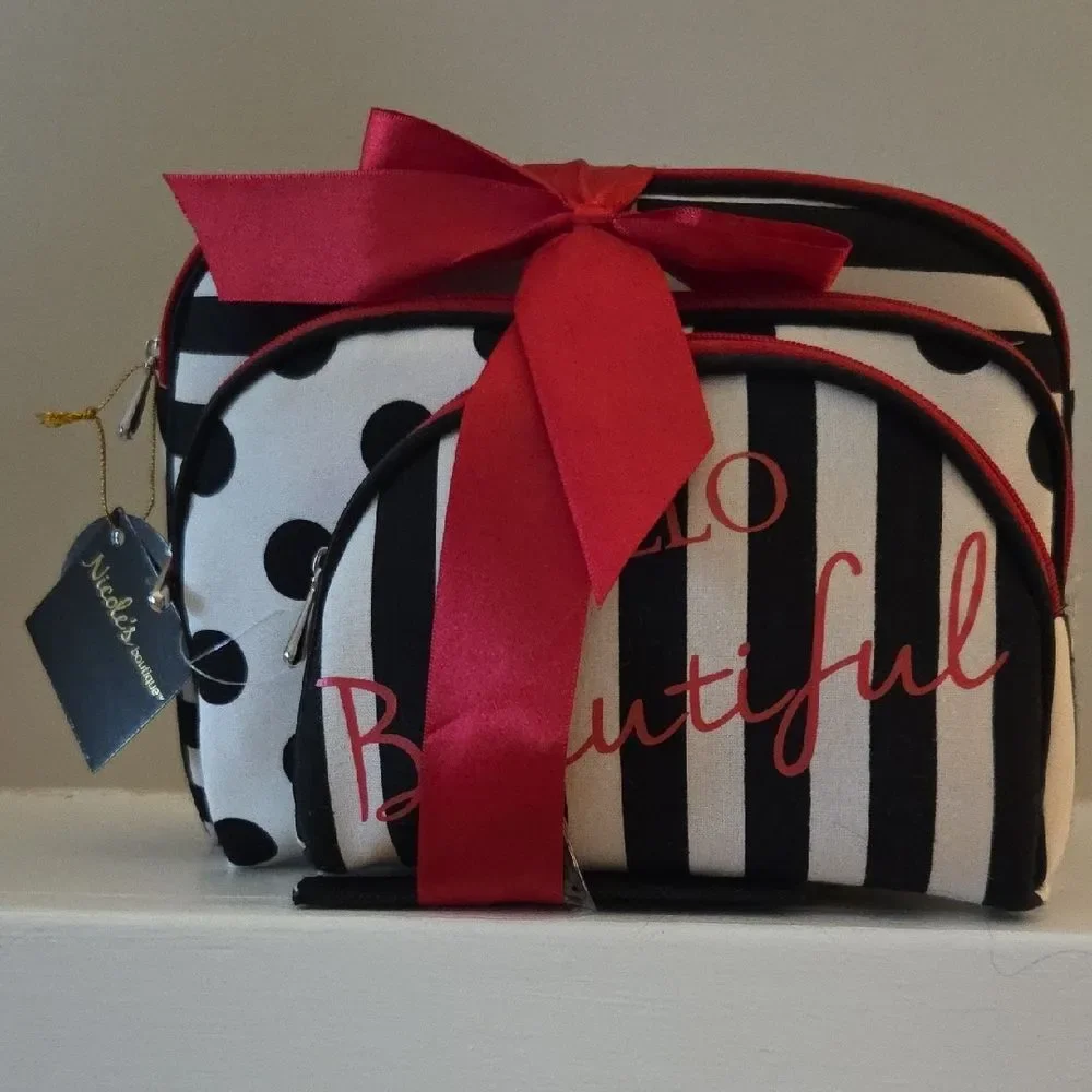 NWT Nicole Hello Beautiful Cosmetic Bags